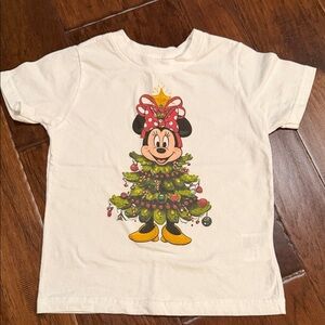 Disney Kids White Minnie Mouse Holiday Tee
